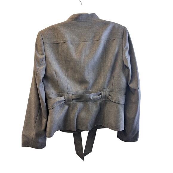 CALVIN KLEIN Stretch Charcoal Suit Separate Blazer With Tie Waist | Size 16 - Picture 5 of 7